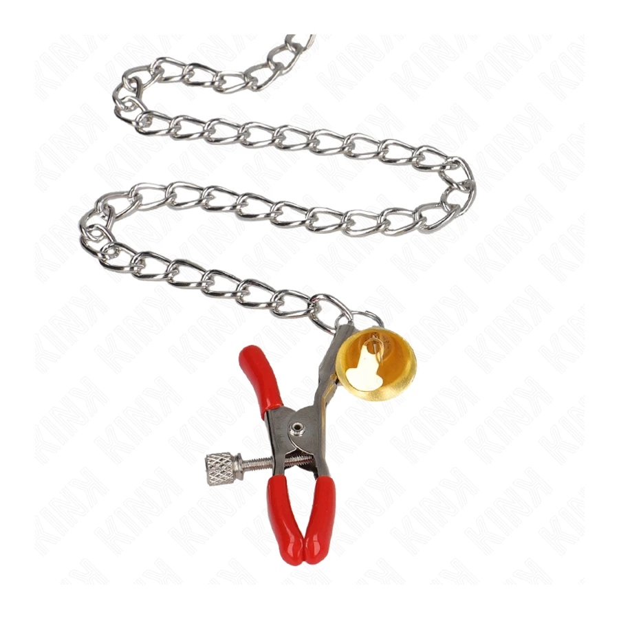 KINK - MORSETTI PER CAPEZZOLI TRIPLI E CLIT ROSSO CON CATENA 30 CM